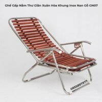 Ghế Gấp Nằm Thư Giãn Xuân Hòa Khung Inox Nan Gỗ GNI-07-00