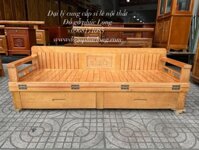 Ghế Gấp Thành Giường Gỗ Đinh Hương 2 Ngăn Kéo 1m2