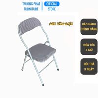 Ghế gấp văn phòng Trường Phát G01S khung sắt SƠN TĨNH ĐIỆN màu CARO, Ghế xếp có đệm