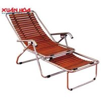 Ghế giường gấp inox Xuân Hoà GNI-0700 nan gỗ mùa nóng ngồi bao mát