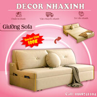 Ghế Giường Sofa, Sofa Bed Đa Năng, Giường Sofa Gấp Bọc Da Tích Hợp Ổ Sạc Đầu Giường, Giường Gấp Gọn Thông Minh