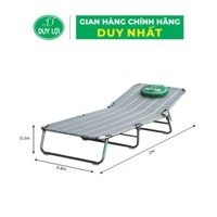 GHẾ - GIƯỜNG XẾP  DUY LỢI INOX CỠ ĐẠI TẶNG 10 MÓC ÁO KÉP NHỰA CAO CẤP DUY LỢI