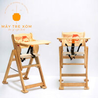 Ghế gỗ ăn dặm cho bé- Ghế ngồi ăn bằng gỗ gấp gọn với 4 nấc điều chỉnh độ cao