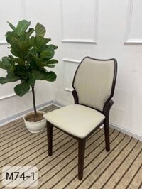 Ghế gỗ bọc da M74-1 phong cách tân cổ điển