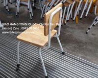 Ghế  gỗ cao su chân sắt cho trẻ em  bền đẹp.
