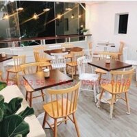 Ghế gỗ dành cho quán ăn trà sữa.