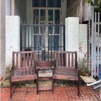 Ghế gỗ đôi ngoài trời kèm liền bàn, ghế băng bench dài có bàn chính giữa