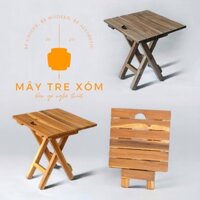 Ghế gỗ gấp gọn mini, ghế ban công ngoài trời, dã ngoại, du lịch