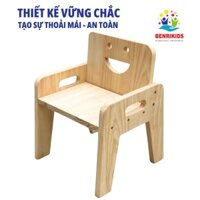Ghế Gỗ Montessori Giúp Trẻ Ngồi Đúng Tư Thế Được Thiết Kế Vững Chắc, Ghế Cho Bé Tập Ngồi Ăn Dặm