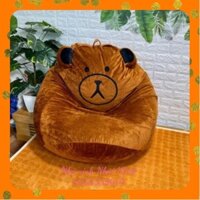 Ghế hạt xốp trang trí họa tiết cắt may sinh động với 2 lớp vỏ có khóa kéo, tháo vỏ dễ dàng, bên trong đã có hạt xốp