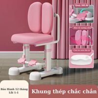 Ghế học sinh chống gù 008, Ghế chống gù đệm cao su non cho bé Nâng hạ thông minh - hồng chan tròn