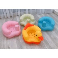 Ghế hơi tập ngồi cho bé chống lật, ghế phao tập ngồi cho bé từ 6 tháng tuổi, hình vịt vàng, xanh cốm, hồng