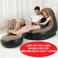 Ghế hơi tựa lưng bọc nhung cao cấp - Ghế hơi tựa lưng intex thư giãn cao cấp tặng kèm bơm 2 chiều