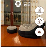 Ghế Hơi Tựa Lưng Bọc Nhung Mềm Mịn Êm Ái - Đệm Hơi Lót Chân Cao Cấp Goodnight Decor