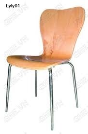 Ghế Inox Tựa Lưng bằng gỗ - lyly01