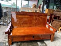 Ghế kéo thành giường gỗ xoan đào 1m4