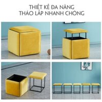Ghế khối rubik 5 in 1 thiết kế thông minh có bánh xe di chuyển hàng nhập khẩu cao cấp