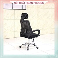 ghế làm việc văn phòng có tựa đầu hiện đại dạng lưới thoáng mát kết hợp nâng hạ xoay tròn 360 độ thư giãn Nội Thất Ho