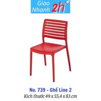 Ghế Line 2 nhựa DUY TÂN No. 739 - Màu ngẫu nhiên (Lá, Vàng, Xám, Nâu, Đỏ, Dương), kích thước 49 x 55,4 x 83 cm
