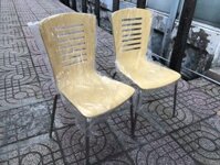 Ghế lưng gỗ chân inox