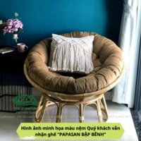 Ghế lười bập bênh thư giãn Papasan 1m2 mây phòng ngủ cho bé, decor ban công, trang trí phòng khách xem tivi  HealHomes - Nệm màu Nâu cafe,110CM