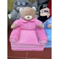 Ghế Lười Bông Hình Thú,Sofa Giường Vừa Ngồi Vừa Nằm Cho Bé-gấu hồng