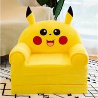 Ghế Lười Bông Hình Thú,Sofa Giường Cho Bé 3 tầng-MẪU PICACHU VÀNG