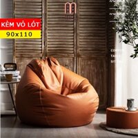 Ghế lười hạt xốp, ghế đọc sách thư giãn da nhân tạo Miny Lazy Home MN003