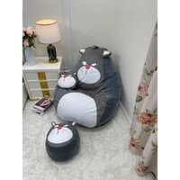 Ghế lười hạt xốp IGUN BEDDING kèm gối decor và gác chân
