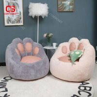 Ghế Lười Hạt Xốp Lông Mềm Hình M.èo Đáng Yêu, Hai Màu Hồng Tím, Dùng Cho Trang Trí & Nghỉ Ngơi