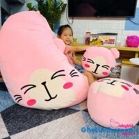 Ghế lười hạt xốp trang trí hình thú, cỡ S, chất vải nhung lạnh nhiều màu (- có sẵn xốp, chưa kèm đôn)