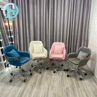 Ghế Makeup, Ghế Ngồi Bàn Trang Điểm Mẫu Vân Sò Chân Nhện Bạc Thấp