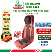 Ghế massage lưng, cổ, mông xoa bóp day ấn rung, nhiệt hồng ngoại Nikio NK-180