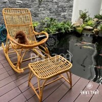 Ghế Mây Bập Bênh Thư Giãn ĐAN TRÀ, Ghế Bập Bênh Mây Tay Đan, Ghế Mây Cho Người Già, Bàn Ghế Mây Tre ĐAN TRÀ
