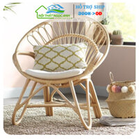 Ghế mây đơn tròn cao cấp chất liệu 100% mây thật - Decor phòng khách, ban công sân vườn homestays/Nội Thất Ngọc Anh