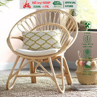 Ghế mây đơn tròn HEALHOMES thư giãn đọc sách, trang trí phòng khách nghỉ ngơi, decor ban công