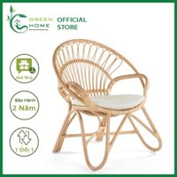 Ghế mây đơn tròn thư giãn đọc sách, trang trí phòng khách,decor phòng ngủ, ghế ban công ngoài trời - Green Home