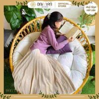 Ghế mây tròn papasan cách tân tự nhiên, đan kín loại 1 Đan Trà nằm thư giãn lạ mắt, trang trí phòng ngủ đẹp