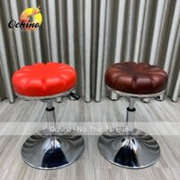 Ghế Ngồi Bàn Học Chân Thấp Tùy Chỉnh Độ Cao Từ 30-50Cm Mẫu Tròn Hoa Đơn Giản (Có Sẵn)