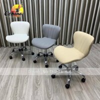 Ghế Ngồi Bàn Trang Điểm Bánh Xe Chân Nhện Xoay 360 độ Mẫu San Hô Bọc Da Có Tựa Lưng Đỡ Mỏi