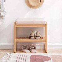 Ghế ngồi đi giày có nệm gỗ sồi