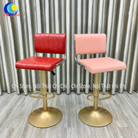 Ghế Ngồi Quầy Lễ Tân Khách Sạn Mẫu HCN Khuyết, Quầy Bar Tựa Da Sang Chảnh, Ghế Xoay Makeup Trang Điểm Cô Dâu Xoay
