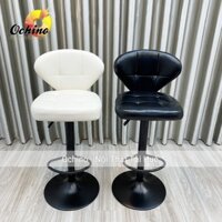 Ghế Ngồi Trang Điểm, Ghế Bar Chân Đen Cao Mẫu Tựa Da Vuông Sang Chảnh, Tiện Lợi ( Hàng Sẵn Shop )
