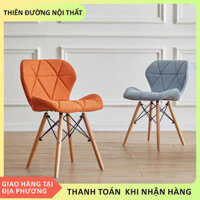 Ghế Ngồi Tựa Lưng EAMES Ghế Da PU EAMES Khung Chân Gỗ Chắc Chắn ghế dựa lưng 6 Màu Kiểu Dáng Bắc Âu Hiện Đại ghế