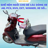 Ghế ngồi xe máy cho bé có tựa.Ghế xe máy cho bé các dòng xe Vision,Lead,Sh,Vario,Jannus