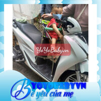 Ghế ngồi xe Sh Mode cho bé xếp gọn bằng inox kèm dây ràng