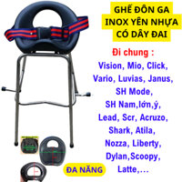 Ghế ngồi xe tay ga đa năng inox cho bé , ghế đôn ga inox yên nhựa có dây đai an toàn