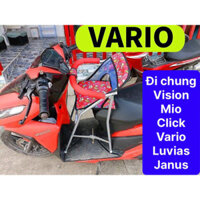 Ghế ngồi xe Vision - Mio - Click - Vario - Luvias - Janus cho bé ,Ghế ga xếp sắt sơn tĩnh điện gấp gọn