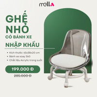 Ghế Nhỏ Có Bánh Xe Nhập Khẩu Xoay 360°, Ghế Có Bánh Xe Thấp Chắc Chắn, Chân Bánh Xe Di Chuyển Linh Hoạt