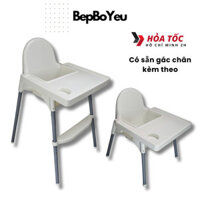 Ghế nhựa ăn dặm cho bé BBY3 - chân thép, Ghế ăn dặm Bếp Bố Yêu có gác chân, bàn ăn rộng